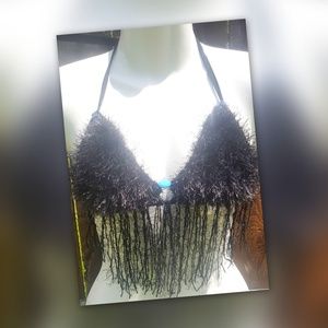 Furry top with fringe